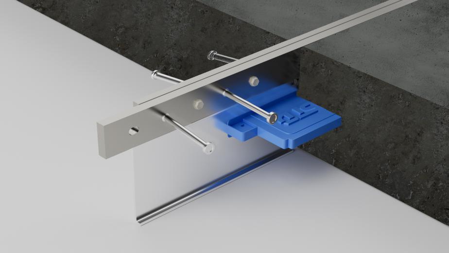 STD-1 Heavy Duty — Armoured joint 3D cross-section with DTC load-transfer sleeve and shear studs