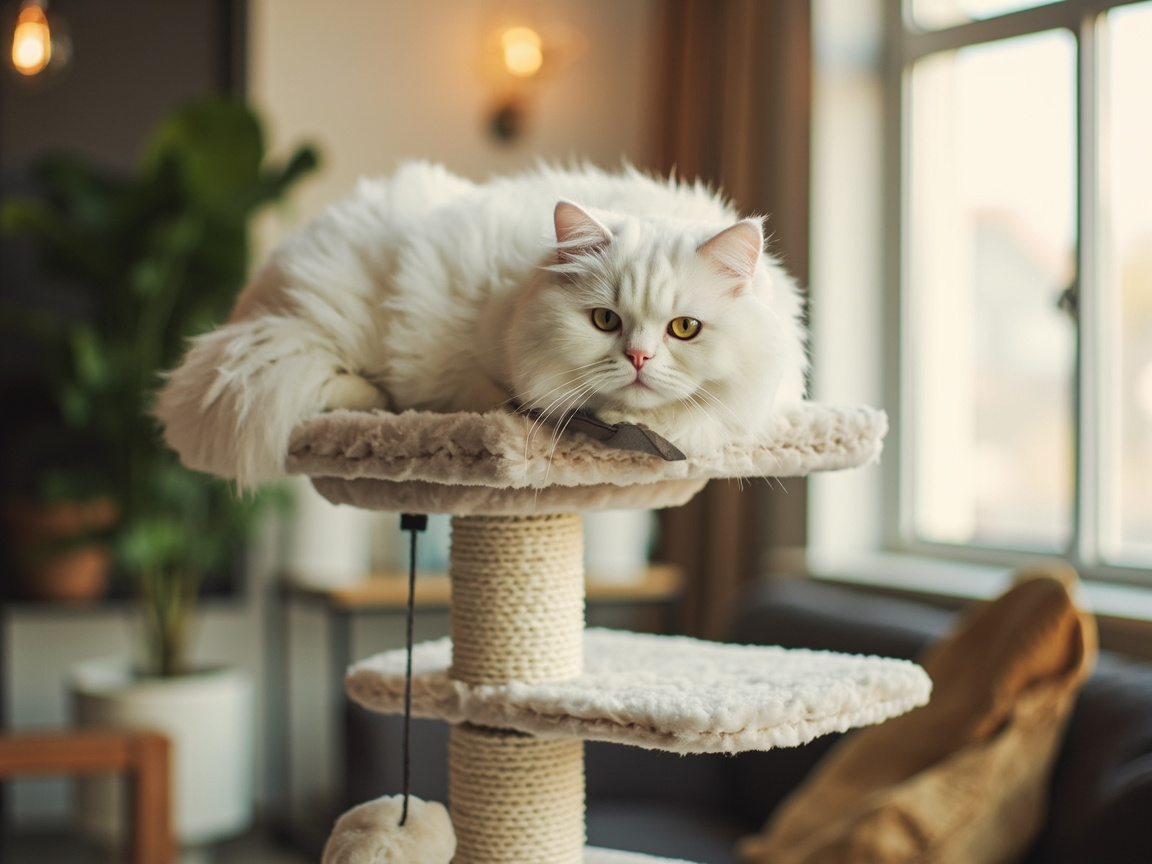 Cat on cat tree