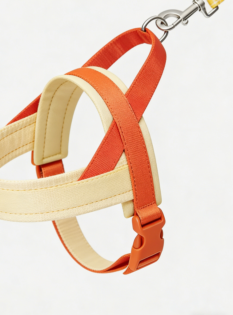 Orange Cream Colorblock Pet Harness